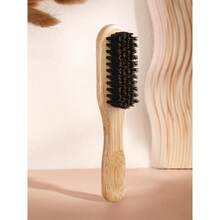 1pc,Boar Bristle Hair And Beard Brush For Men And Women - Unscented Mane Bristle Professional Barber Styling Brush For Thick/Thin Hair, Fade And Clipper Cleaning Comb, Slick Back Smoothing Tool, Back To School, Travel Holiday Essentials, Hair Accessories For Women, Brush, Detangling Brush