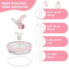 Tapa con pitillo abatible de 40 oz, nuevas tapas a prueba de fugas 2025 para y ProTour, tapa a prueba de polvo y sin derrames para vaso de 40 oz, tapa extraíble, color rosa*2, rosa - rosa - Ver 5