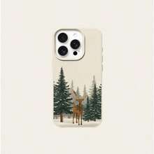 1pc TPU Material Pink Bow Deer Lily Flower Pattern Phone Case Compatible With IPhone11, IPhone12, IPhone13, IPhone14, IPhone15, IPhone16, IPhone17promax,Christmas Accessories.Compatible With IPhone 17 ProMax,Christmas Decor,Christmas Gifts,Cute Phone Cases - 白6 - 查看 6