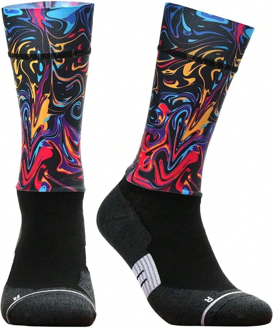 Calcetines A La Rodilla Para Ejercicio Para Hombres Calcetines De Ciclismo Profesional Antideslizante Transpirable Bici - 06 - Ver 1