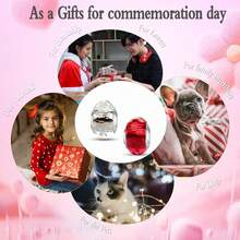 MICOO 925 Sterling Silver Charms For Bracelets,Fashion DIY Dangle Pendants Beads Simulated Birthstone Charms,Birthday Gifts For Women,2RedandWhiteCharms - 2個紅白相間的吊墜 - 查看 6