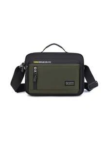 1pc New Vertical Nylon Material Multi-Layer Zipper Closure Adjustable Shoulder Strap Casual Daily Business Men Messenger Bag, Suitable For Commuting, Work, Business Meetings Canvas Tote Bag - Multicolor - View 34