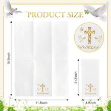 50 Pack Cross Paper Napkins - Baptism Napkins Disposable - Gold Cloth-Like Feel Dinner Paper - Heavy Duty Hand Towels For  Party, Confirmation, Christening, First Communion,White - 白色的 - 查看 3