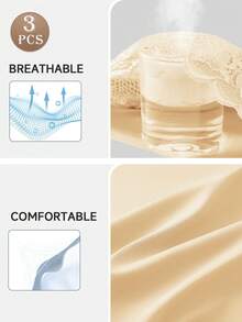 3条装女士蕾丝印花平角内裤，舒适亲肤，贴合曲线，防摩擦 - 彩色 - 查看 5