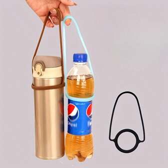 1 pieza Correa aislada para botella - Correa portadora de botella de agua - Cordón colgante de silicona para taza