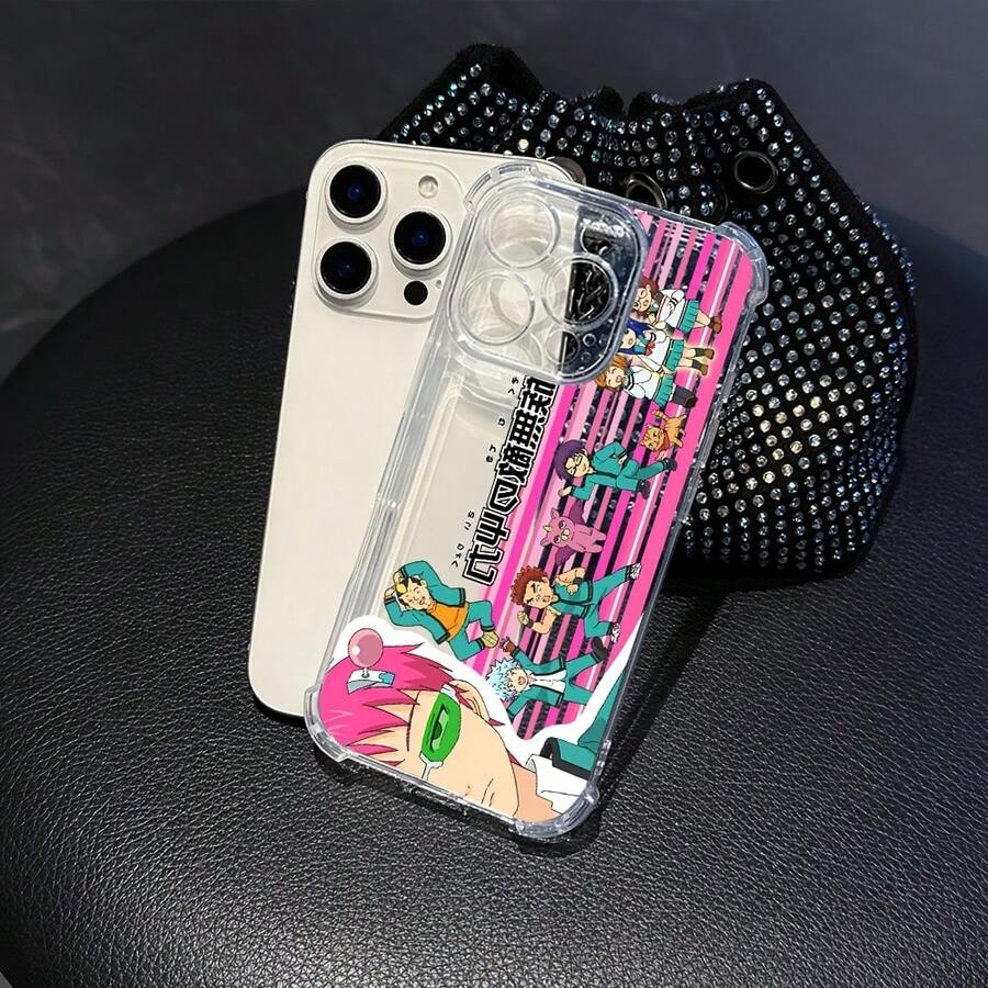 Collection Of Phone Cases Featuring The Adorable Character Saiki Kusuo, Designed For Various For Iphone Models Including 16, 15, 14, 13, 12, 11 Pro Max, X, XR, XS Max, 8, And 7 Plus - Made With Shockproof Transparent Soft Material, Saiki Kusuo Phone Case Kageyama, Phone Cover, Max Phone, Ph For Girl/Women, Ph Aesthetic, Cover, Phonecase - Màu hỗn hợp 1 - Xem 1