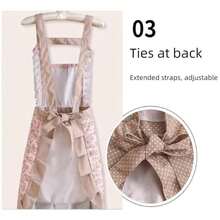 1pc Women Kitchen Apron, Wipe-Clean Homewear Fashion Princess Cooking Apron Ditsy Floral Pattern Bib Apron, Oil/Stain Resistant Princess Dress Style - Multicolor - View 7