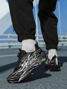 Men's Sports Shoes Size 39-45, Lightweight Running Shoes, Luminous Rotating Buckle Thick Sole Sports Running Shoes, Comfortable Shock Absorption Stable Breathable Sports Shoes - Multicolor - View 3