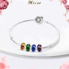 MICOO 925 Sterling Silver Charms For Bracelets,Fashion DIY Dangle Pendants Beads Simulated Birthstone Charms,Birthday Gifts For Women,4stylescharms - 4stylescharms - 查看 3