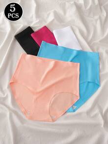 5pcs/Pack Women's Seamless Comfortable Breathable Sexy Hipster Panties - Multicolor - View 1