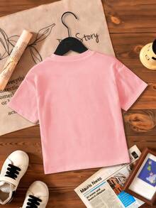 Young Girl Ballet Dancer Graphic Short Sleeve T-Shirt - Pink - View 3