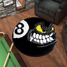 1 件装时尚趣味黑色台球怪兽造型垫，柔软防滑可水洗，适用于室内房间、卧室、沙发，是送给时尚台球爱好者的理想礼物，春夏款。 - 黑色 - 查看 11