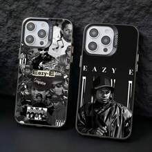 1pc Funda de Teléfono Rapper E-Eazy E IMD Color Plata para 17 16 15 14 13 12 11 Pro Max Plus - z2 - Ver 4