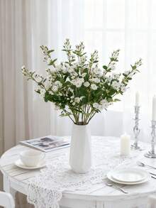 Bó hoa hồng nhân tạo 1/80 bông, thích hợp trang trí nhà cửa, để bàn, cắm bình, trang trí đám cưới, sân vườn ngoài trời, tiệc sinh nhật, làm đạo cụ chụp ảnh. Có thể dùng để trang trí đám cưới, làm hoa cưới, trang trí bàn, trang trí hoa tươi, v.v. - trắng - Xem 5