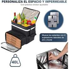 Mochila Repartidor Aislada, Expandible Negro, 20 Litros, Unisex, 3 Compartimentos, Resistente Agua, para Eats, Rappi, DIDI , Picnic, Caminatas, Playa, Camping, Viajes y más(default) - Multicolor - Ver 8