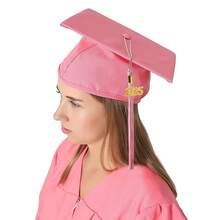 Birrete de graduación mate de GraduationMall con borla 2025 para escuelas secundarias y licenciaturas, talla única, rosa - rosa - Ver 3