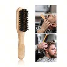 1pc,Boar Bristle Hair And Beard Brush For Men And Women - Unscented Mane Bristle Professional Barber Styling Brush For Thick/Thin Hair, Fade And Clipper Cleaning Comb, Slick Back Smoothing Tool, Back To School, Travel Holiday Essentials, Hair Accessories For Women, Brush, Detangling Brush