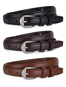 时尚百搭细腰带套装，简约时尚PU腰带，可搭配连衣裙、衬衫、外套、牛仔裤，是日常穿着和送礼的理想之选。 - 彩色 - 查看 13