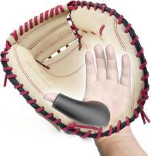 Protector de Pulgar para Receptor de béisbol, Protector de Pulgar para receptores de béisbol y softbol, ​ ​ Protector de Pulgar para Equipo de Receptor de béisbol, Ayuda para Entrenamiento - Negro - Ver 1
