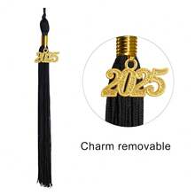 GraduationMall Matte Graduation Cap With 2025 Tassel For High Schoolsss & Bachelor,OneSize,Black - Black - View 4