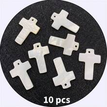 10/20/30/50/100 件天然淡水贝壳吊坠，10 毫米圆盘形钻孔吊坠，DIY 项链、手链、耳环首饰配件