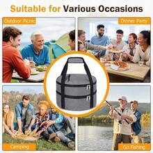 ‌1 Pc Insulated Casserole Carrier Bag Grey Elegant Leakproof Food Container For 12.5 Inch Baking Dishes Pies Hot Cold Meals Multi-Use Portable With Handles For Women Men Gifts Picnic Party Office Potluck Travel Family Gathering‌ - 灰色的 - 查看 5