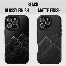 Mountain Line Design Phone Case, Minimalist Phone Case,  16 15 14 13 12 11 8 X Pro Max Plus, Tough Phone Case, Nature Lover Gift - Midnight Blue-glossy - View 6