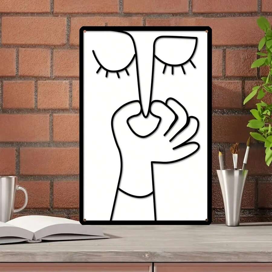 2D Flat, Vintage Sandwich-Shaped Metal Wall Art Decor - 8"X12" (20.32x30.48cm) Retro Diner Style Sandwich Menu Board With Burger & Sandwich Recipes, Durable 2D Flat Metal Sign For Kitchen, Cafe, Bar, - 金屬畫 - 查看 1