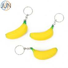 Colgante de Llavero Mini Creativo de Plátano Simulado de Frutas - Accesorio Lindo y Divertido - Amarillo - Ver 3