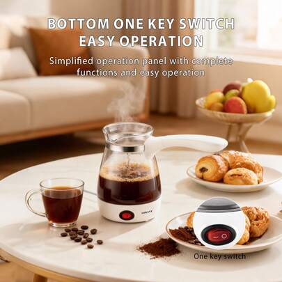  SOKANY606 Turkish Coffee Pot Glass Electric Kettle, 500ml
