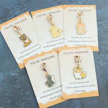 Bộ 1/5 móc khóa hình chú chó con dễ thương, bao gồm thiệp động viên "Bạn là chú chó con tuyệt vời nhất", móc khóa hình chú chó con thời trang làm bằng hợp kim, thiệp cảm ơn tùy chỉnh, móc khóa theo chủ đề động vật, móc khóa túi xách, quà tặng hoàn hảo cho người yêu chó, thích hợp cho ngày lễ, sinh nhật, tiệc tùng, tụ họp, unisex, móc khóa hình chú chó Corgi - Nhiều màu - Xem 3