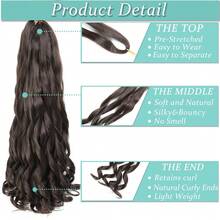 French Curl Braiding Hair, 12 Inch Curly Braiding Hair 8 Packs Bouncy French Curl Crochet Braids For  Pre Stretched Loose Wavy Extensions (4#, 12Inch),4# - 4# - 查看 4