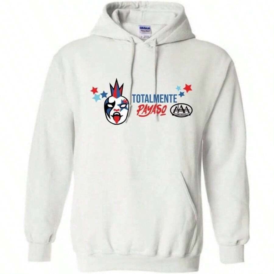 AAA Sudadera Lucha Libre Unisex Totalmente Payaso OD76840 - Blanco + XL - Ver 1