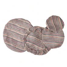 1OO% Pure Linen Bowl Covers For Bread Proofing, 4 Pcs Elastic Reusable Striped Cloth Fabric Bowl Covers, XL Washable Large Stretch Sourdough Lids, 6 * 8 * 10 * 12 Inches-Orange Shadow Stripe,OrangeShadowStripe - 橙色陰影條紋 - 查看 3