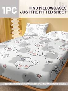 1件可爱卡通小狗图案印花磨毛床笠，卧室印花床罩，床上用品（不含枕套） - 彩色 - 查看 2