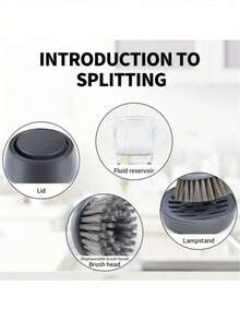 1pc Multifunctional Pot And Dish Cleaning Brush With Soap Dispenser And Stand - Durable Plastic Scrub Brush For Kitchen Sink, Pans, Saucepans - Uncharged Manual Operation Dishwashing Tool - Multicolor - View 6