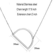MOMOL Sideways Initial Necklace 18K Gold Plated Stainless Steel Large Big Letters Pendant Necklace Script Name Monogram Necklaces For Women,D - d - 查看 5