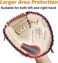 Protector de Pulgar para Receptor de béisbol, Protector de Pulgar para receptores de béisbol y softbol, ​ ​ Protector de Pulgar para Equipo de Receptor de béisbol, Ayuda para Entrenamiento - Negro - Ver 3