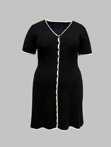 Robe de mode, bicolore, tissu confortable et doux, Noël Nouvel An