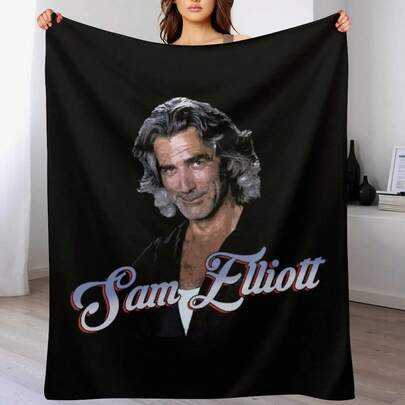 Sam E Lliott As Wade Garrett From Roadhouse Throw Blanket Luxury Designer Thins Custom Large Blankets