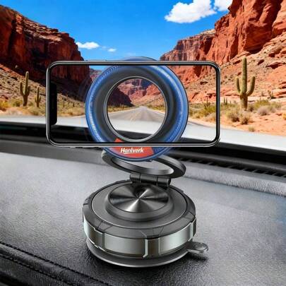 Soporte magntico para telfono, soporte para telfono de coche para, ventosa al aspiradora mejorada, ajustable a 360, imanes N52 fuertes, aleacin de zinc, accesorios para telfono celular