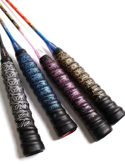 Grip de sobrepuño para raqueta de bádminton, banda de sudor antideslizante y duradera con estampado