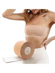 1 Set Breathable Elastic Invisible Bra Strap, Silicone Breast Petals, Women's Lingerie Accessories