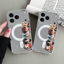 K-Pop Cute Star Design Transparent Acrylic Magnetic Phone Case Compatible With IPhone 11/11Pro/11ProMax/12/12Pro/12ProMax/13/14/13Pro/13ProMax/14Pro/14ProMax/14Plus/15Plus/15/15Pro/15ProMax/16/16Pro/16ProMax/16Plus/16E/17/17Pro/17Plus/17ProMax/17air Crystal Clear Compatible Protective Case, Scratch-Resistant Protective Case, High-Quality Acrylic, Technology Enthusiasts - White - View 3