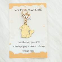 Bộ 1/5 móc khóa hình chú chó con dễ thương, bao gồm thiệp động viên "Bạn là chú chó con tuyệt vời nhất", móc khóa hình chú chó con thời trang làm bằng hợp kim, thiệp cảm ơn tùy chỉnh, móc khóa theo chủ đề động vật, móc khóa túi xách, quà tặng hoàn hảo cho người yêu chó, thích hợp cho ngày lễ, sinh nhật, tiệc tùng, tụ họp, unisex, móc khóa hình chú chó Corgi - Nhiều màu - Xem 16