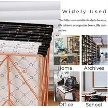 Y YOMA Carpetas de archivos colgantes con proceso de estampado de papel de aluminio, tamaño de letra, pestañas de corte ajustables 1/5, 3 diseños geométricos personalizados surtidos(default) - Multicolor - Ver 6