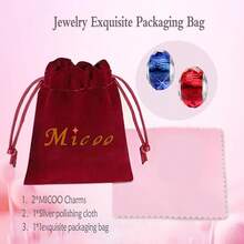 MICOO 925 Sterling Silver Charms For Bracelets,Fashion DIY Dangle Pendants Beads Simulated Birthstone Charms,Birthday Gifts For Women,2BlueandRedCharms - 2個藍紅吊墜 - 查看 4