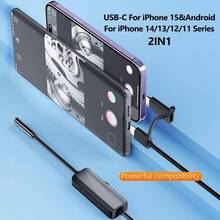 Cmara Endoscpica para 15/14/13/12/11 Pro y, - C, 33FT/10M, Negro, Impermeable IP67, 2K, 30 fps, JPEG, MP4 - Negro - Ver 4