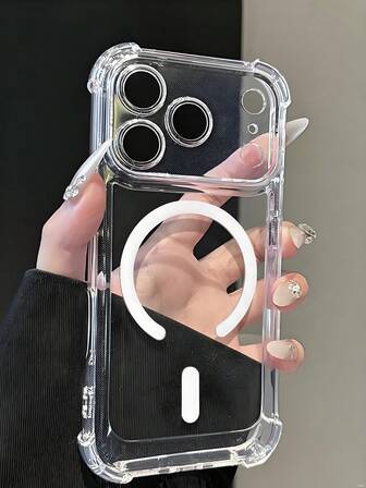 Cargador inalámbrico de lujo ultra claro para iPhone 17 promax/17/17 pro/17 air/16 promax/16e/16 pro/16/15 pro/15 promax/15/13/14/11/14 pro/14 promax/14 plus/15 plus/7g/8g/7 plus/X/Xs/Xr/Xs max, Funda protectora de TPU a prueba de golpes y arañazos, Estuche protector transparente de cristal - Regalo perfecto para amigos y uso diario