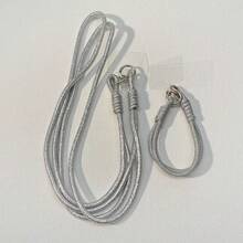 1条银色长款双绳肩带/短腕带挂绳，简约防丢挂绳，适用于手机、包包、水瓶，120厘米/47.2英寸编织绳，通用兼容安卓及大多数智能手机，送给母亲、家人、朋友、孩子、生日、节日的礼物 - 銀色 - 查看 5